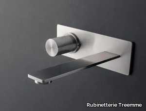 3.6 - Wall-mounted single handle stainless steel washbasin mixer _ Rubinetterie Treemme