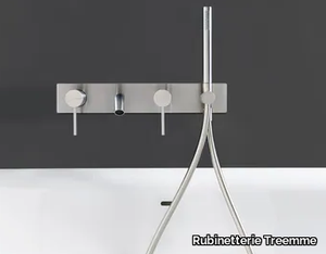 40MM - Wall-mounted stainless steel bathtub set with plate _ Rubinetterie Treemme