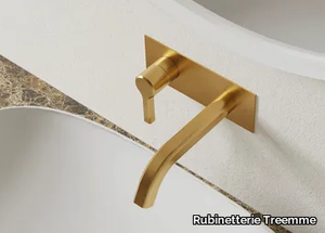 AURELIA - 2 hole wall-mounted brass washbasin mixer _ Rubinetterie Treemme