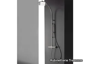 KLAB - Wall-mounted brass shower panel with overhead shower _ Rubinetterie Treemme