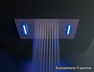 SHOWERS INOX - Ceiling mounted stainless steel overhead shower with chromotherapy _ Rubinetterie Treemme