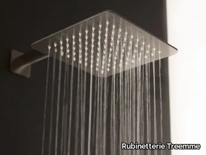 RAN - Wall-mounted square brass overhead shower with anti-lime system _ Rubinetterie Treemme