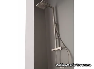 X-CHANGE_MONO - Wall-mounted brass shower panel with overhead shower _ Rubinetterie Treemme