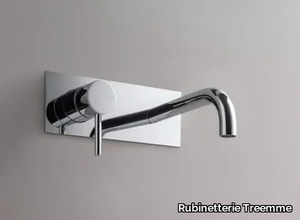 X-CHANGE_MONO - Wall-mounted brass washbasin tap with plate _ Rubinetterie Treemme