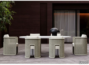 MIURA - Oval concrete garden table _ SNOC