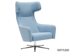 HAVANA - Wing armchair with 5-spoke base high-back _ SOFTLINE