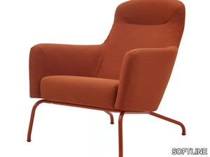 HAVANA LOW - Leather armchair with headrest _ SOFTLINE