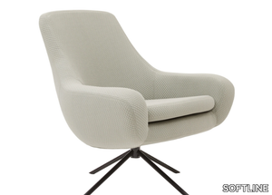 NOOMI - Swivel trestle-based fabric armchair _ SOFTLINE