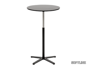 XO - Height-adjustable round metal table _ SOFTLINE