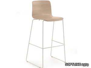 BEBO SG SL 75/65 - Sled base high multi-layer wood stool _ SOFTLINE 1979