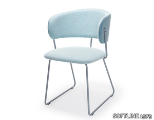 NIKITA A SL - Sled base fabric chair with armrests _ SOFTLINE 1979