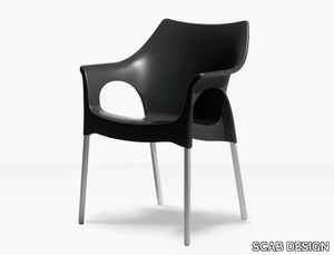 OLA - Stackable ergonomic technopolymer chair with armrests _ SCAB DESIGN