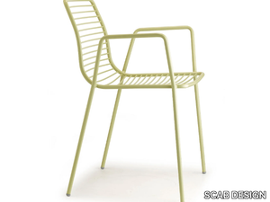 SUMMER - Stackable steel chair with armrests _ SCAB DESIGN