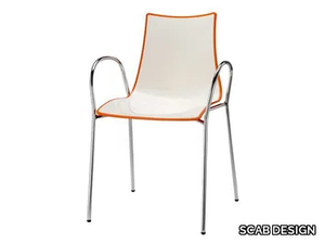 ZEBRA BICOLORE - Stackable steel chair with armrests _ SCAB DESIGN