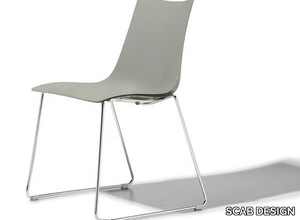 ZEBRA TECNOPOLIMERO - Stackable sled base technopolymer restaurant chair _ SCAB DESIGN