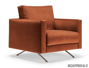 DIVA N28 - Velvet armchair with armrests _ SCAPPINI & C