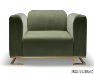 WING N38 - Velvet armchair with armrests _ SCAPPINI & C