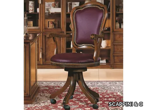 35TH ANNIVERSARY SE 0163/P - Swivel leather office chair with 5-Spoke base with armrests _ SCAPPINI & C