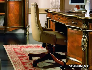 35TH ANNIVERSARY 2053 - Swivel height-adjustable leather office chair with castors _ SCAPPINI & C