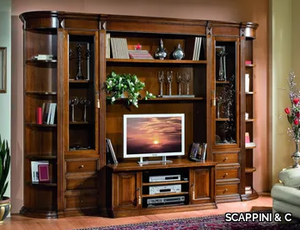 35TH ANNIVERSARY 311-315-316 - Open wooden bookcase with TV stand _ SCAPPINI & C