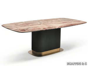 ROCK N03 - Rectangular marble and wooden table _ SCAPPINI & C