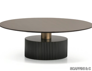 SHORT N09 - Low round wood veneer coffee table _ SCAPPINI & C