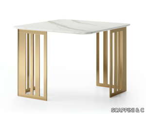 SUNRISE N40 - Square Calacatta marble coffee table with metal base _ SCAPPINI & C