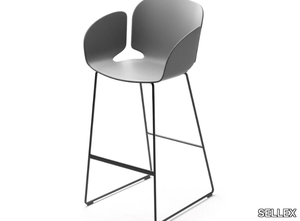 NEST - Sled base high polypropylene stool with armrests _ SELLEX