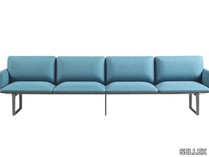 SQUARE - Freestanding fabric beam seating with armrests _ SELLEX