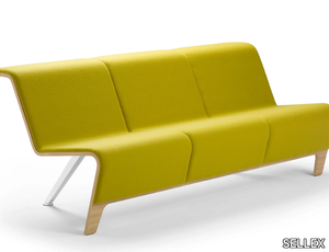 BACK - Modular fabric bench seating with back _ SELLEX