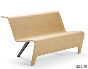 BACK - Modular wooden bench seating with back _ SELLEX