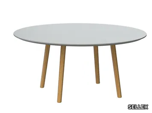 FLY - Round table with solid oak legs _ SELLEX