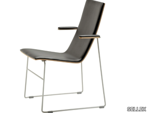 HAMMOK - Sled base polyurethane chair with armrests _ SELLEX