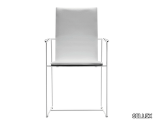 HAMMOK - Sled base polyurethane chair with armrests _ SELLEX