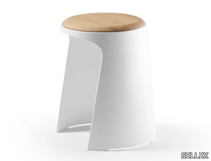 HANDY - Polypropylene stool with wooden seat _ SELLEX