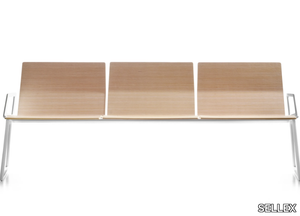 BILDU - Modular wooden bench seating with back _ SELLEX