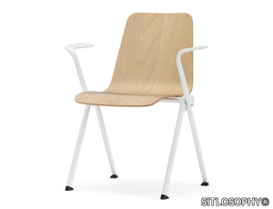 LAGOM - Stackable wooden training chair with armrests _ SITLOSOPHY®