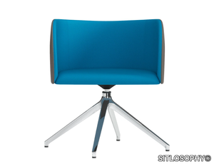 ROUND - Swivel trestle-based easy chair _ SITLOSOPHY®