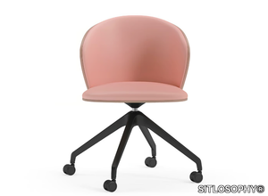 ENKEI - Swivel trestle-based chair with castors _ SITLOSOPHY®