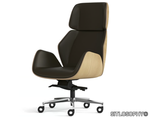 HAIKU WOOD - Executive chair with 5-spoke base with armrests _ SITLOSOPHY®