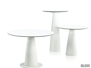 HOPLÀ - Round polyethylene high table _ SLIDE