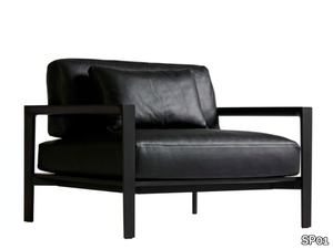 LING - Leather armchair with armrests _ SP01