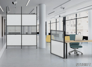 TETRIX CIELO-TERRA - Modular aluminium office screen _ STUDIO T