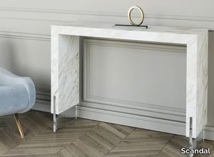 PORTA ROMANA - Rectangular Calacatta Oro marble console table _ Scandal