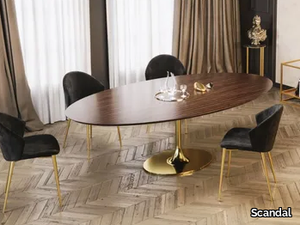 GLAM - Macassar ebony oval table and metal base _ Scandal