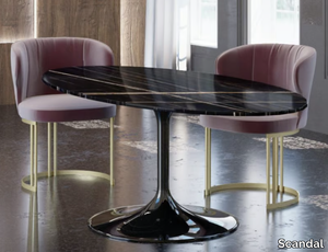 YOUNG - Oval Sahara Noir marble table _ Scandal