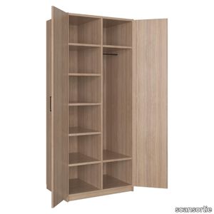 Scan, double cupboard with bar and shelves