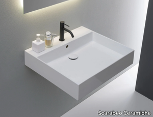 TEOREMA 2.0 PLUS - Wall-mounted single ceramic washbasin _ Scarabeo Ceramiche