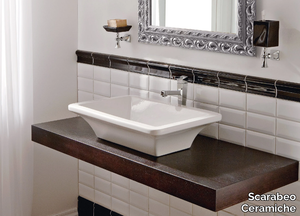 BUTTERFLY - Countertop rectangular ceramic washbasin _ Scarabeo Ceramiche