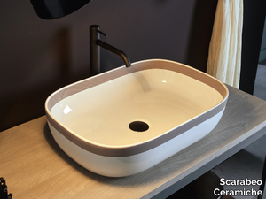 GLAM SFERE FASCIA - Countertop rectangular ceramic washbasin _ Scarabeo Ceramiche